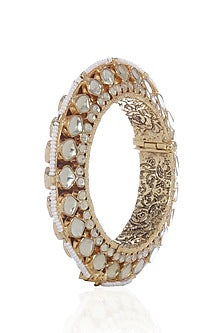 Gold Plated White Stone Bangle