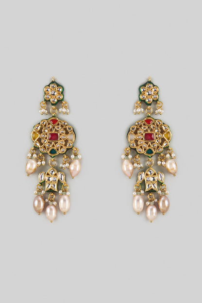 Gold Finish Brass Dangler Earrings