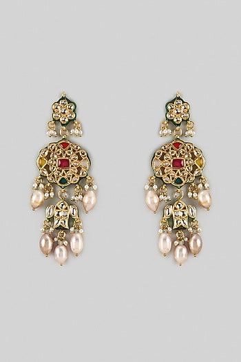 Gold Finish Brass Dangler Earrings