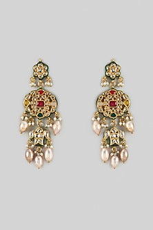 Gold Finish Brass Dangler Earrings
