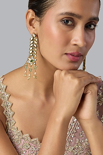 Gold Finish Brass Dangler Earrings