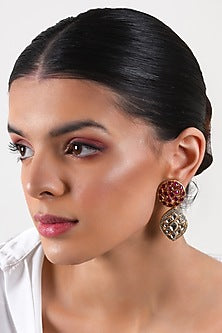 Gold Plated Ruby Stone Necklace Set