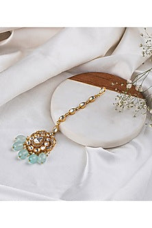 Gold Plated Mint Fluorite Stone Necklace Set