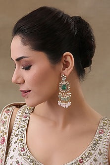 Gold Plated Green Onyx & Rose Quartz Necklace Set