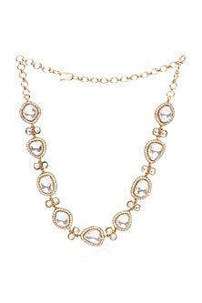 Gold Plated Rhodolite Stone Necklace Set