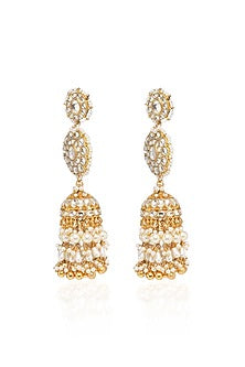 Gold Plated White Pearl Necklace Set