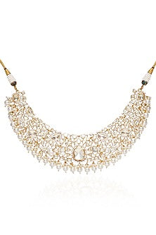 Gold Plated White Pearl Necklace Set