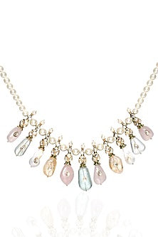 Gold Plated Navratna Stone Necklace Set