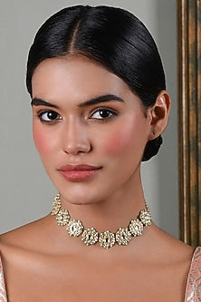 Gold Plated Green Onyx Necklace Set