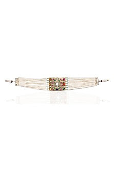 Gold Plated Navratna Stone Choker Necklace Set