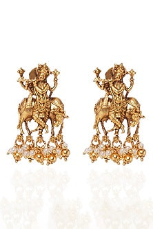 Gold Plated Pearl Stud Earrings