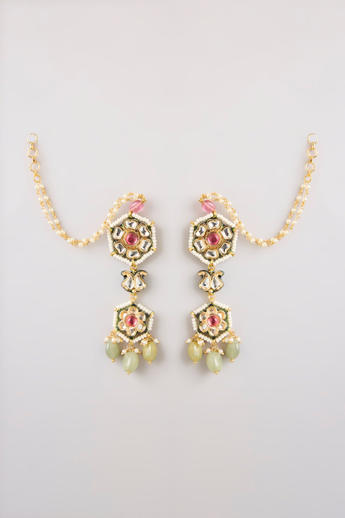 Gold Finish Multi-Colored Stone Choker Necklace Set