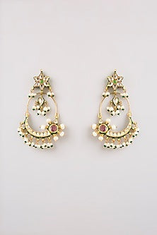 Gold Finish Dangler Earrings