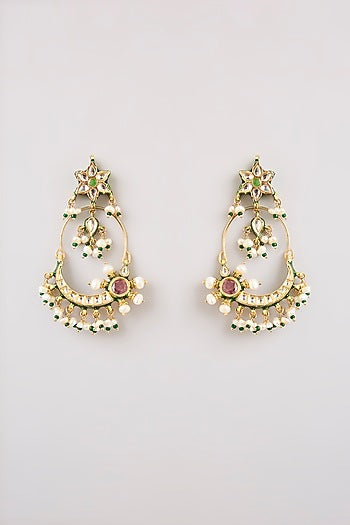 Gold Finish Dangler Earrings