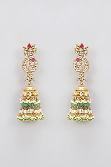 Gold Finish Kundan Polki Necklace Set