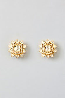 Gold Finish Moissanite Choker Necklace Set