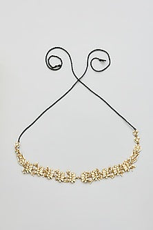 Gold Finish Kundan Polki Mathapatti