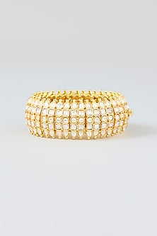 Gold Finish Kundan Polki Openable Bangle
