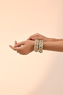 Gold Finish Kundan Polki Bangle