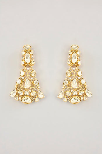 Gold Finish Moissanite Dangler Earrings