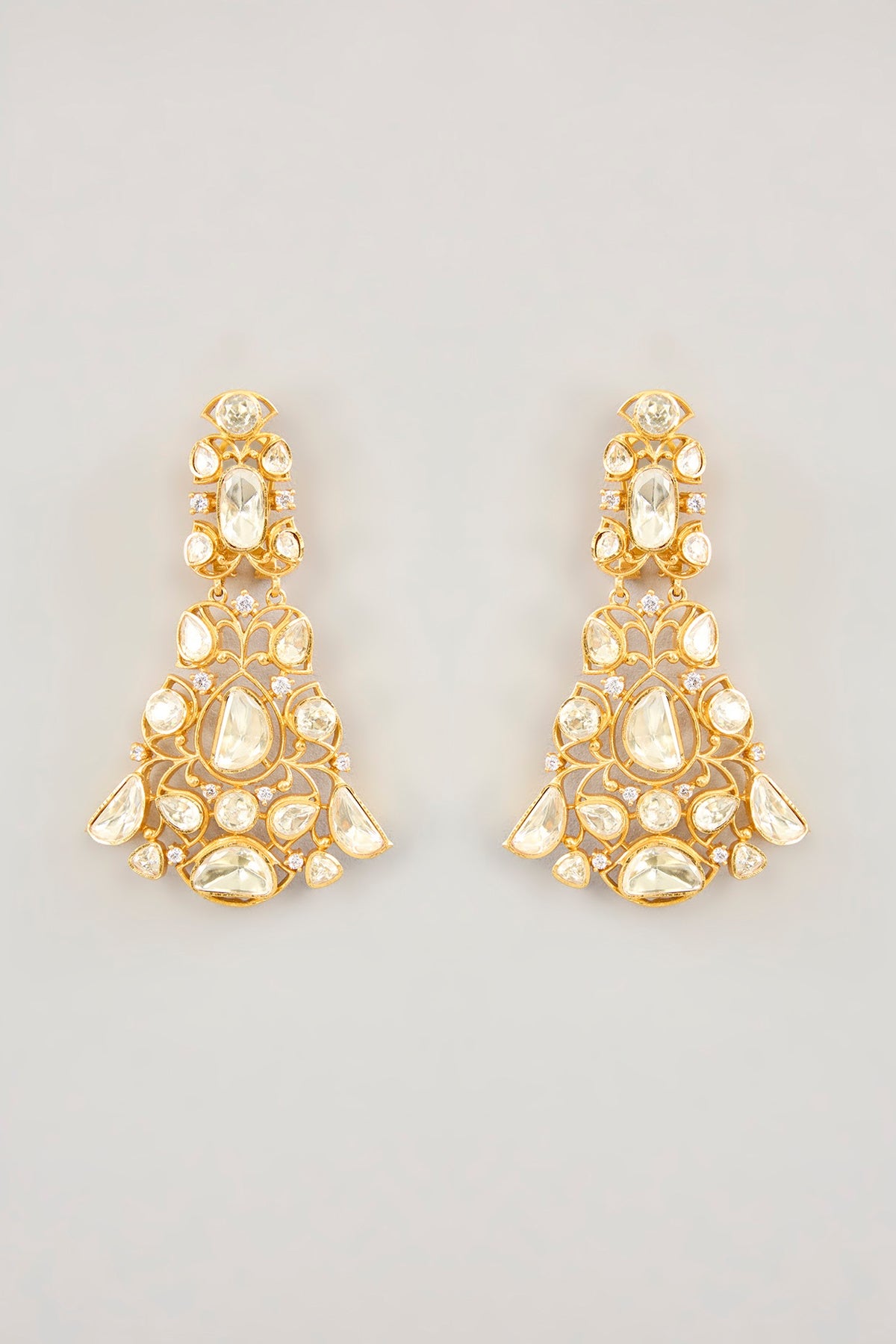 Gold Finish Moissanite Dangler Earrings