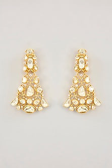 Gold Finish Moissanite Dangler Earrings