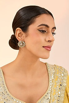 Two Tone Finish Moissanite Stud Earrings