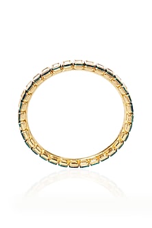 Gold Plated Green Stone Bangles (Set Of 2)