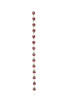 Gold Plated Red & Green Stone Sheesh Patti