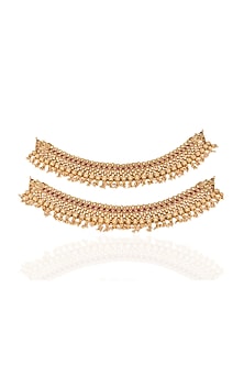 Gold Plated Brass Anklets (Set Of 2)