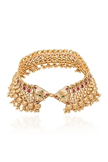 Gold Plated Brass Anklets (Set Of 2)