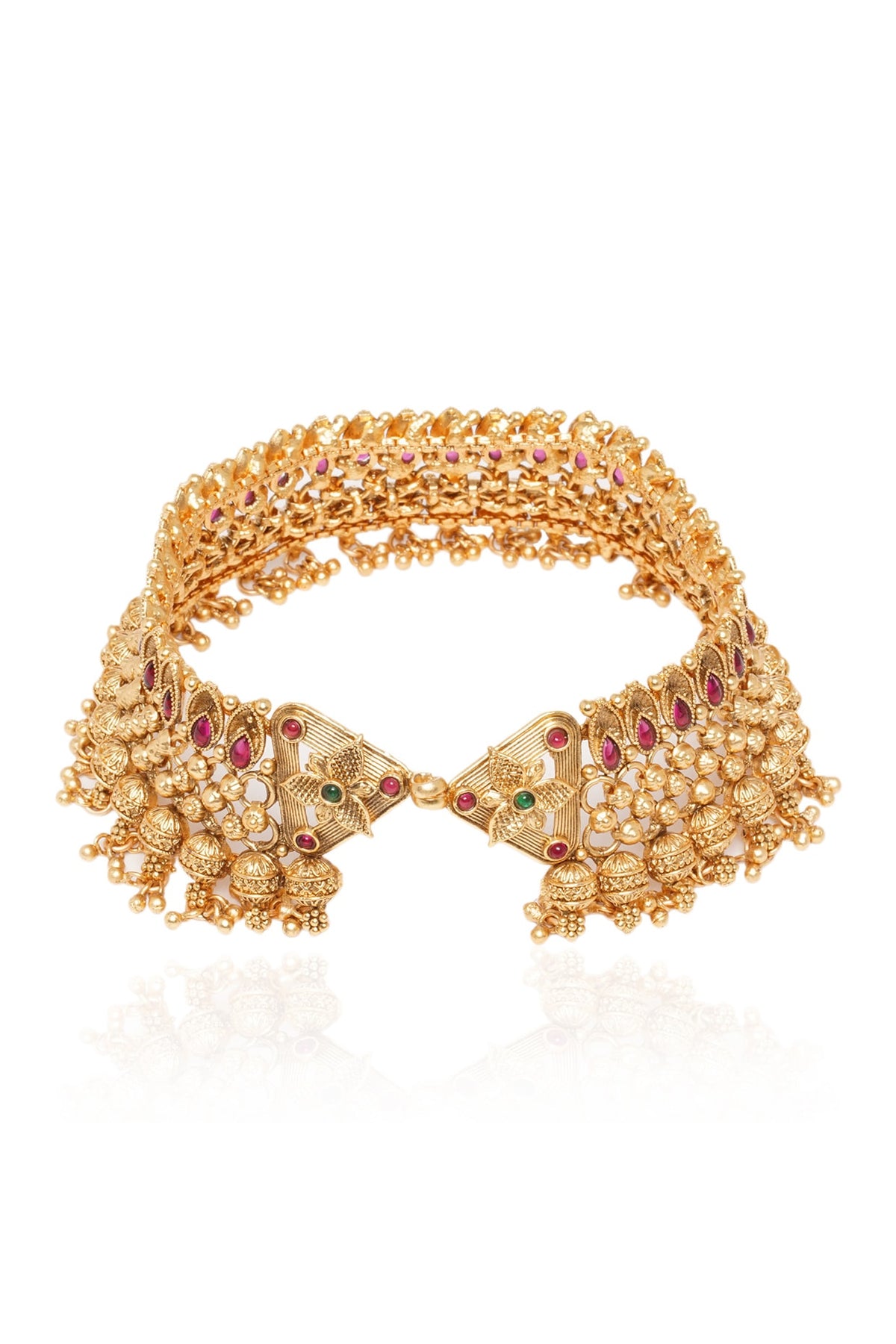 Gold Plated Brass Anklets (Set Of 2)
