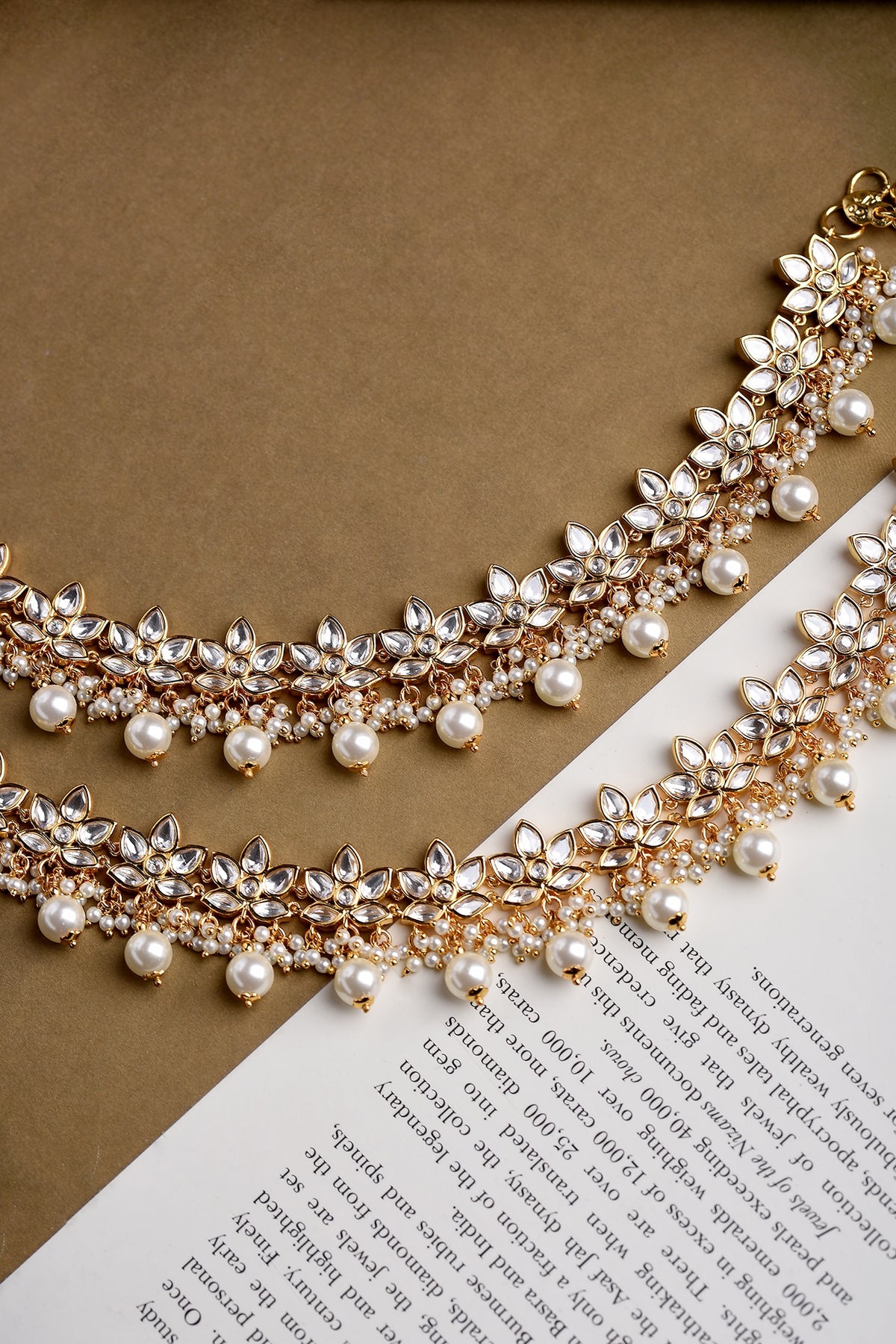 Gold Plated Brass Anklets (Set Of 2)