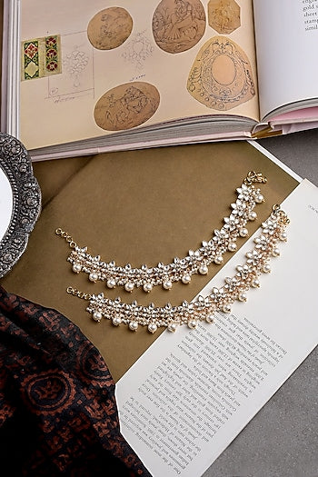 Gold Plated Brass Anklets (Set Of 2)