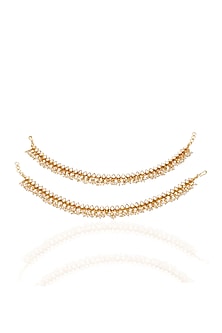 Gold Plated Brass Anklets (Set Of 2)
