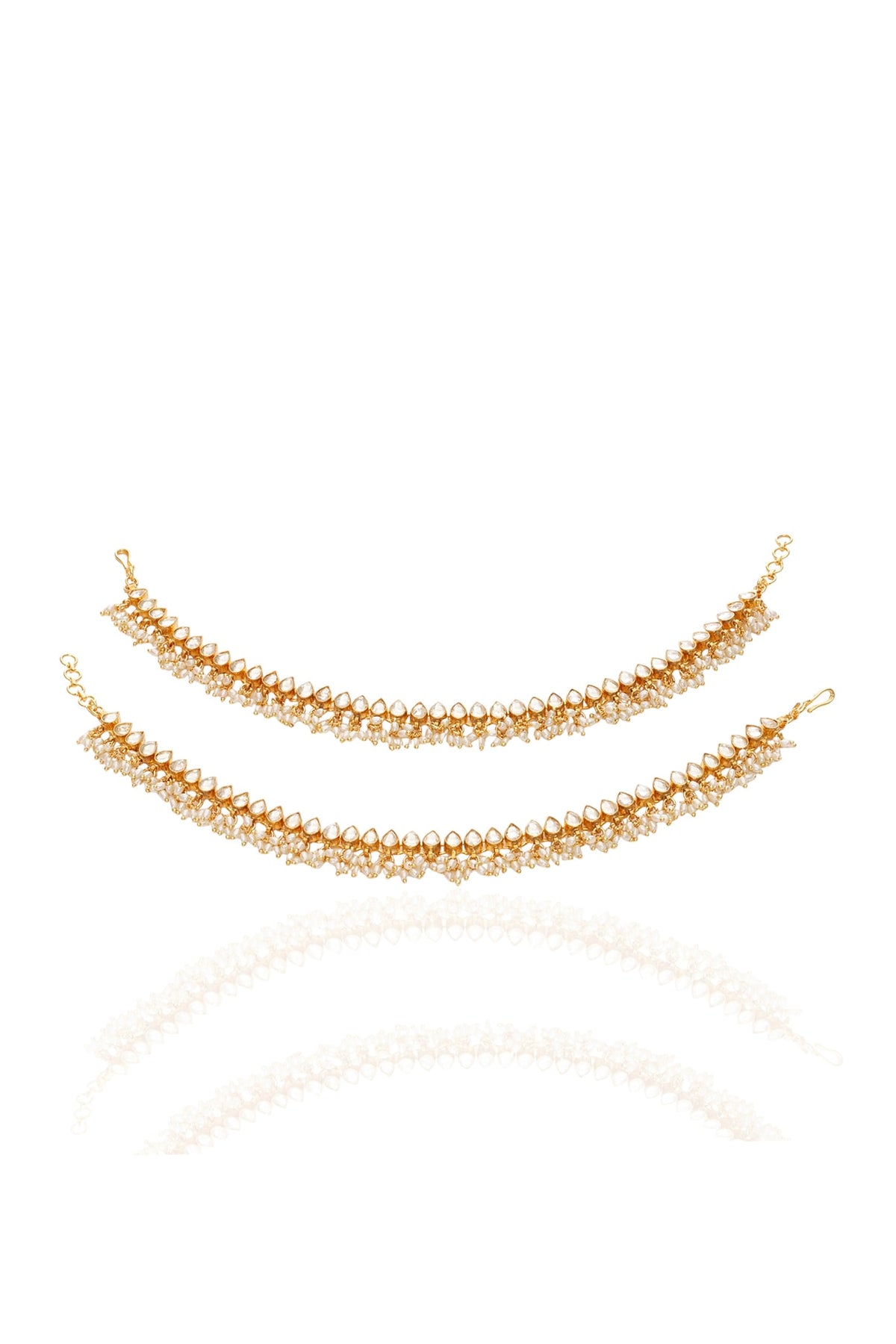 Gold Plated Brass Anklets (Set Of 2)