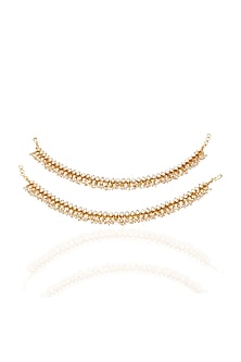 Gold Plated Brass Anklets (Set Of 2)