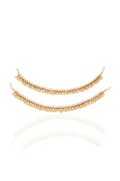 Gold Plated Brass Anklets (Set Of 2)