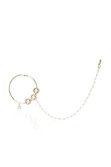 Gold Plated White Stone Nose Ring