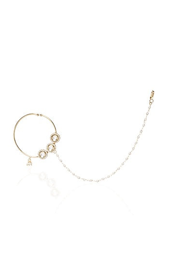 Gold Plated White Stone Nose Ring
