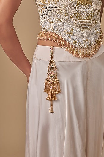 Gold Finish Kundan Polki Satka