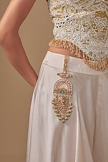 Gold Finish Kundan Polki & Seed Pearl Satka