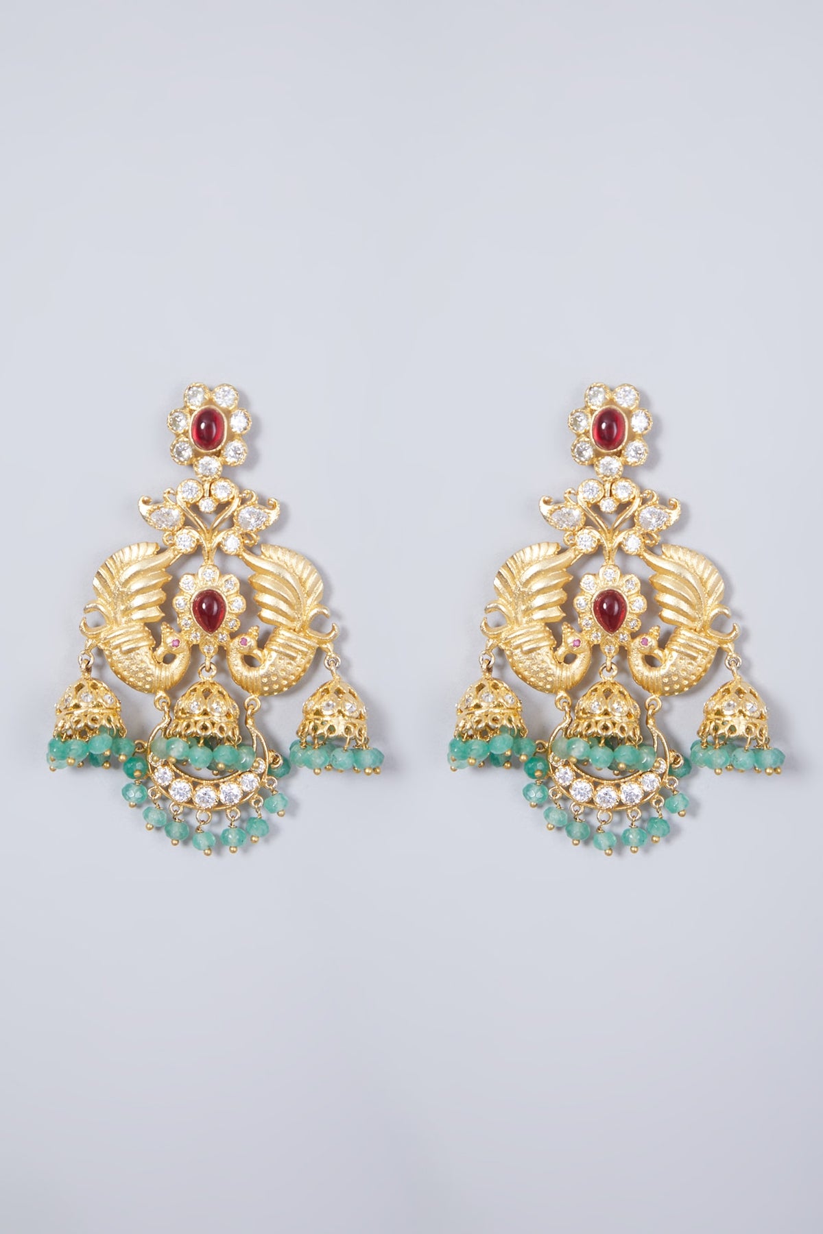 Gold Finish Kundan Polki Earrings