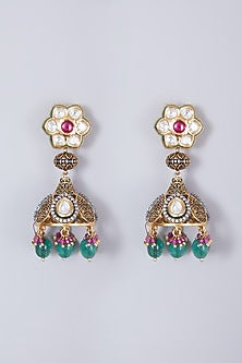 Gold Finish Kundan Polki Choker Necklace Set