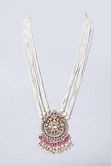 Gold Finish Kundan Polki Necklace Set