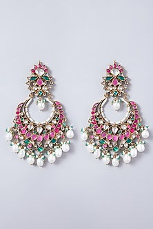 Gold Finish Chandbali Earrings