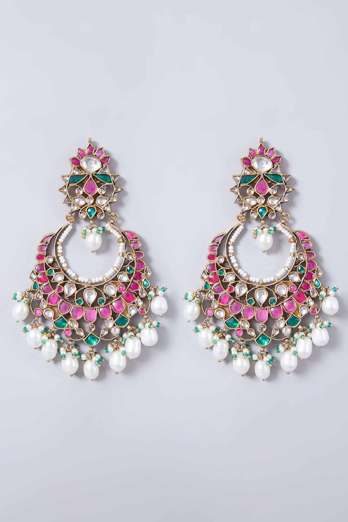 Gold Finish Chandbali Earrings