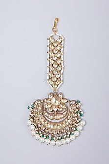 Gold Finish Kundan Polki Maang Tikka