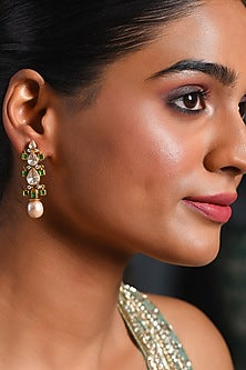Gold Finish Moissanite Stud Earrings