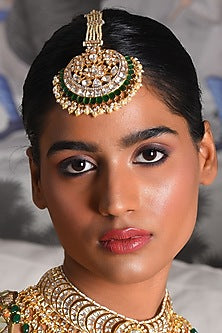 Gold Finish Moissanite Maangtikka